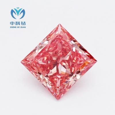 China Sparking SSCT Princess Cut 1.69CT VVS1 pink lab grown diamonds for sale