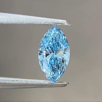 China Sparking In Stock Jewelry Customize Blue Diamonds CVD VS1 IGI Fancy Intense Greenish Marquise Blue 0.75ct Lab Grown Diamonds for sale