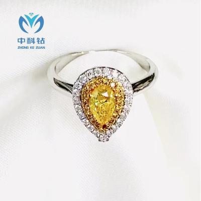 China Sparking CVD diamond wholesale 0.77ct oval diamond ring HPHT high pressure  temperature and high pressure environment to grow for sale