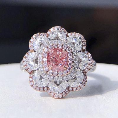 China Sparking CVD diamond wholesale 1.23ct cushion diamond ring HPHT high pressure  temperature and high pressure environment to grow for sale