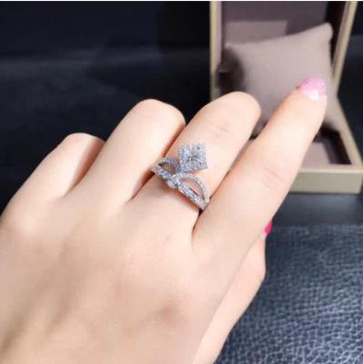 China Sparking HPHT (high pressure (high pressure/CVD train 3.54 ct diamond ring princess party abnormity female ring custom for sale