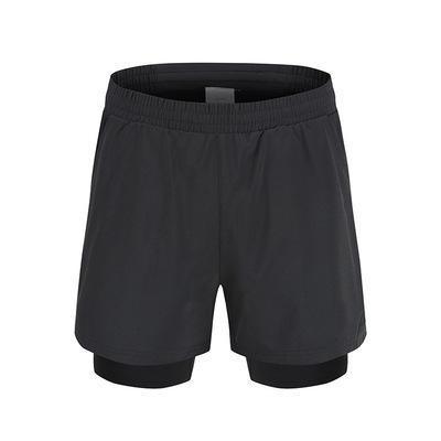 China S-XXXL Men'S Athletic Clothing Black 2 piece Elastic Polyester Running Shorts for sale