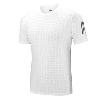 China Laser Perforated 97%Polyester Men'S Athletic Clothing Round Neck Collar Shirt for sale