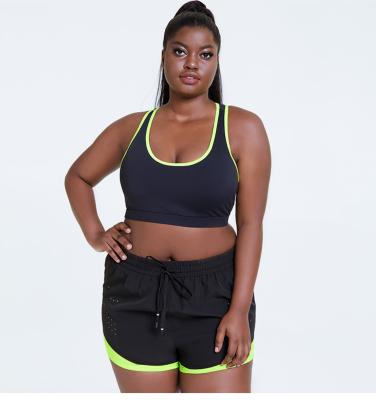 China Richee Plus Size Racerback Sports Bra 5XL Seamless Yoga Bra Deep neck for sale