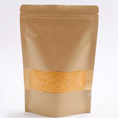 China Moisture Proof Custom Kraft Paper Packaging Pouch Bags Bag With Window for sale