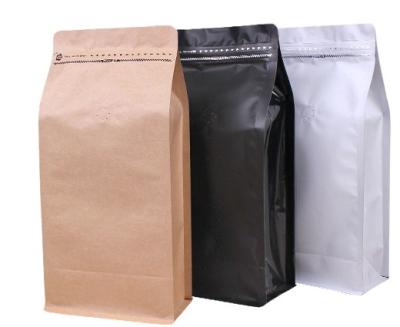 China Custom Biodegradable Moisture Proof Flat Bottom Gusset Side Beans Packaging 100gr 100g 150g 250g 500g 1kg Coffee Bag With Valve And Zipper for sale