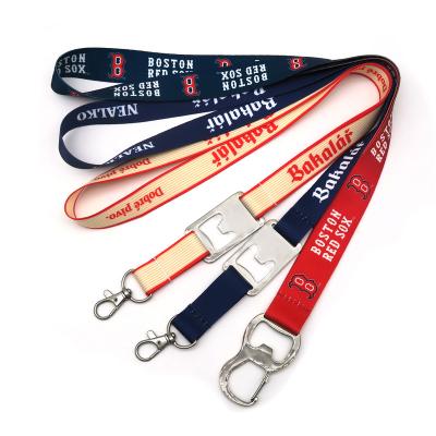 China Custom Bottle Opener Nylon Lanyard With Bottle Opener for sale