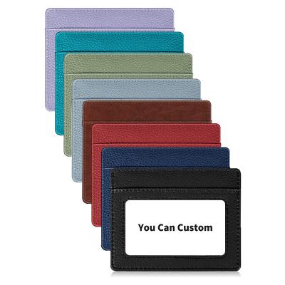 China 100% Eco-friendly PU Leather Business Card Holder Wallet Credit Card Leather Holders Leather ID Card Holders for sale