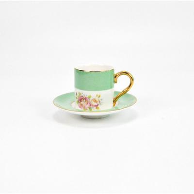 China Flower Exquisite Design Coffee Cup Set Tea Cup Saucer Set Gift Box Ceramic Stocked Package for sale