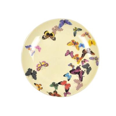 China Beautiful stocked set of popular household style butterfly insect pattern fruit dessert porcelain dish for sale