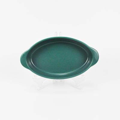 China Household Fish Cheese Gratin Oven Two Oval Ceramic Ear Dish Baking Bowl Stocked for sale