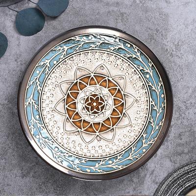 China Shabby chic European features hand-painted ceramic dinnerware dish under rice bowl beef dish variable cake luster deep dish for sale