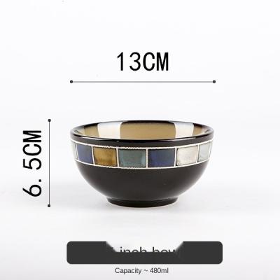 China Sustainable American Ceramic Sapphire Dish Blue Rice Bowls Steak Sushi P Dish Suit Dish Salad Bowl for sale