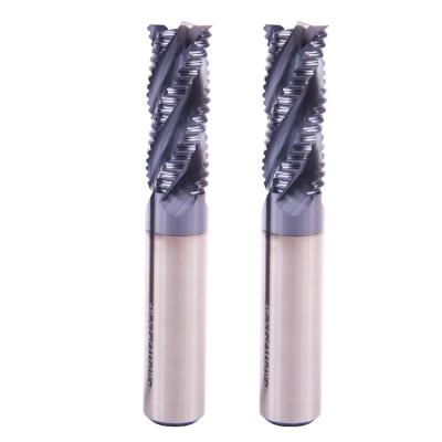 China Metal Work Tool 4 Flute Diameter 6 Flute Length 15 Flute Carbide Roughing End Mill For Steel for sale