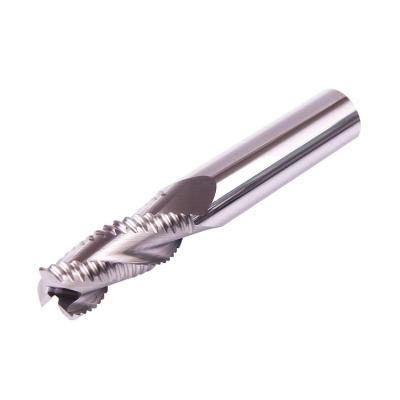 China Metal Work Tool 3 Flute Roughing End Mill Carbide Roughing End Mill 3 Flute For Aluminum for sale