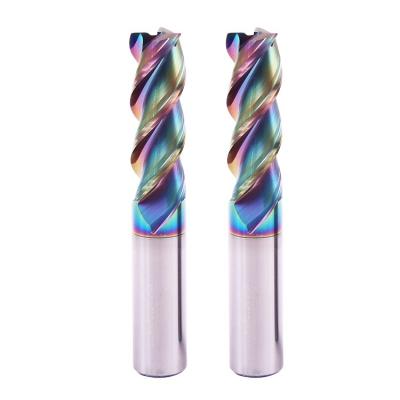 China Metal Work Tool Cutting Length 3 4mm 3 Flute HRC60 Carbide End Mill For Aluminum With DLC Coating for sale