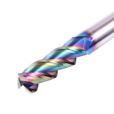 China Metal Work Tool 3 Flute Tools HRC60 Aluminum Carbide End Mill For Aluminum With DLC Coating for sale