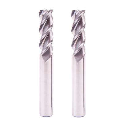 China Metal Work Tool Factory Price 4mm 3 Cutting Length HRC55 Carbide End Mill For Aluminum 3 Flute for sale