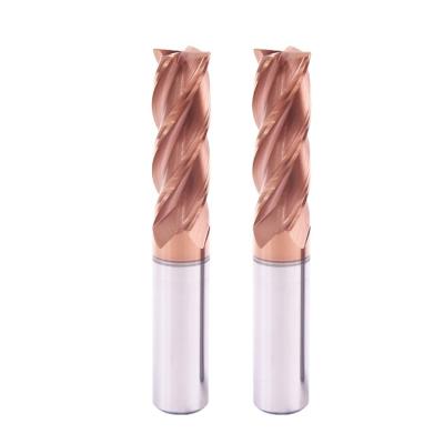 China HRC55 Metal Working Tool Corner Radius End Mill Carbide Corner End Mill 4 Flute For Steel for sale