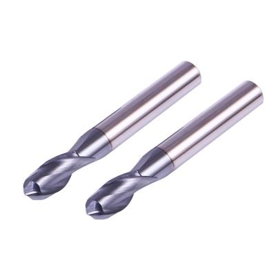 China High Quality Metal Working Tool Ball Nose HRC60 Carbide Ball Nose End Mill 2 Flute For Steel for sale