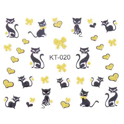 China Remove Hotsale KT-020 DIY cat nail stickers ready to ship wholesale for 3D nail salon for sale