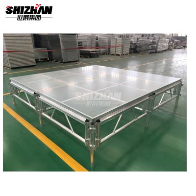 China Adjustable Outdoor Aluminum Legs Portable Acrylic Floor Acrylic Stage for sale