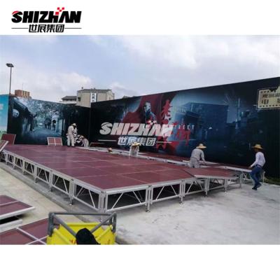 China Adjustable Platform 7 Legs Wall 9x12w Aluminum Stage Truss Single Suspended Stage for sale