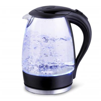 China 360 degree rotation base electric glass kettle with color changing mini electric portable tea kettle for sale