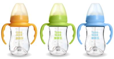 China Popular Durable Infant Bpa Free Glass Baby Bottles For Newborns , 200ml Volume for sale