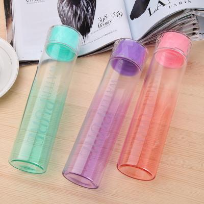 China 370ml Multi Function Colored Glass Water Bottles With Lid Food Grade PP Lid for sale