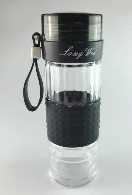 China Various Sizes Insulated Glass Water Bottle For Home / Office 370ml for sale