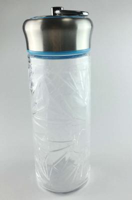 China Star Emboss glass drinking water bottles Eco Friendly Heat Resistant for sale