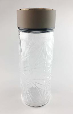 China Heat Proof Stylish Glass Sports Bottle , Clear Glass Water Bottles Light Weight for sale