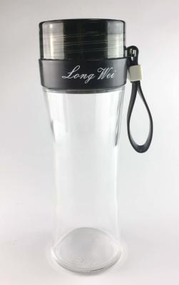 China Multi Color Heat Proof Glass Sports Bottle With Rubber Cover , Daily Used for sale