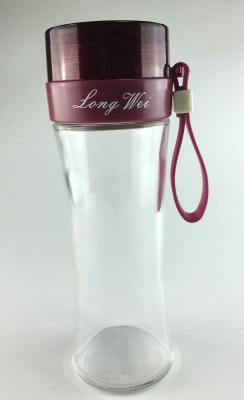 China Office Healthy Easy Clean Wide Mouth Glass Water Bottle for sale