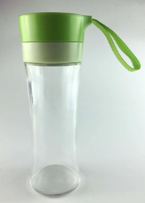 China Green Wide Mouth Glass Water Bottle , Glass Drinking Water Bottles Multi Color for sale