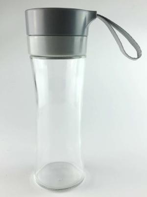 China Beautiful Bpa Free Reusable Water Bottles With Handle Two Layer Ribbon Lid  for sale