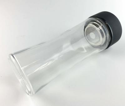 China Matt Black Adults plain thermal glass water bottle OEM / ODM Acceptable for sale