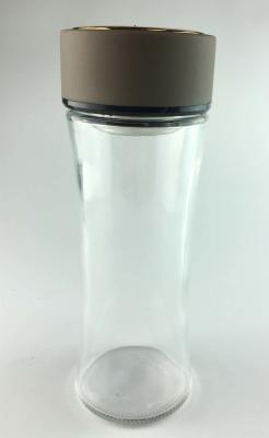 China Lead Free Modern Wide Mouth Glass Water Bottle With Tea Filter for sale