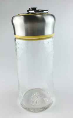 China Big Non Breakable Glass Water Bottle , Glass Liter Water Bottle 304 Ring Handle for sale