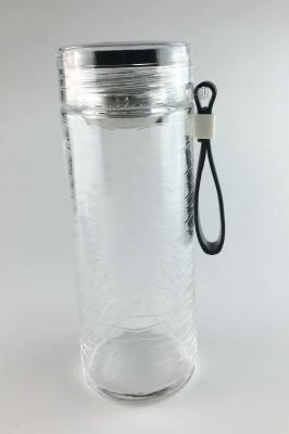 China Simple Heat Proof Personalized Clear Glass Water Bottles For Adults , Eco - Friendly for sale