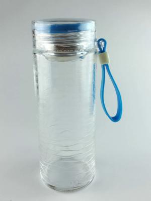 China Thermal 370 Ml Thin Fashionable Water Bottles , Portable Glass Tea Water Bottle for sale