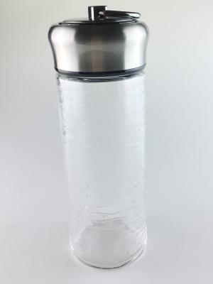 China Water Structure Black Fashionable Water Bottles Glass Travel Bottles 304 Lid for sale