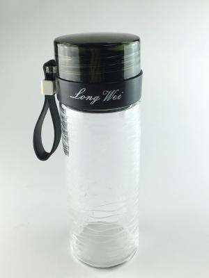 China Bulk Eco Friendly Custom Fashionable Water Bottles , Glass Beverage Bottles With Lids for sale