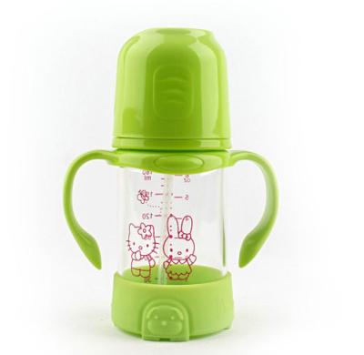 China Colorful Borosilicate Glass BPA Free Baby Bottles For Feeding , OEM / ODM for sale