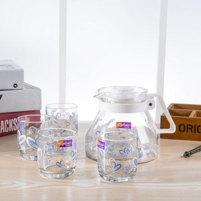 China Eco Friendly Glass Water Kettle Glass Juice Pitcher Under 80 Degress Temperature for sale