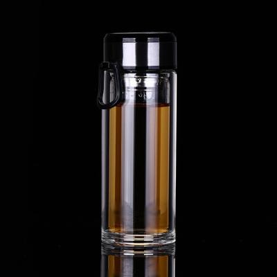 Chine Bouteille d'eau large en verre de Borosilicate de bouche d'anti dommages avec le couvercle d'acier inoxydable à vendre