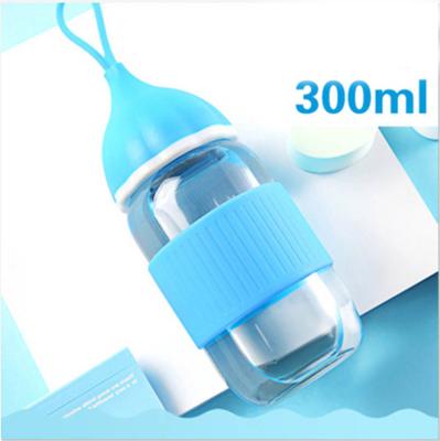 China Blue BPA Free Baby Bottles , Safe Baby Feeding Bottles With Silicone Lid for sale