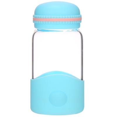 China Silicone Sleeve Bpa Free Milk Feeding Bottle , Glass Infant Special Baby Bottles 320ml for sale