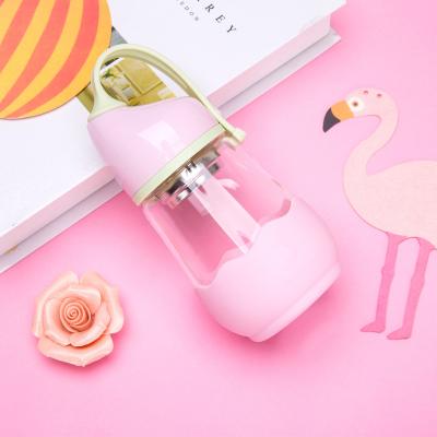 China Cute 360ml Volume Anti Colic Baby Glass Water Bottle Pp Lid Eco - Friendly for sale